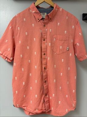 Vans Short Sleeve Skull Print Peach  Sz M